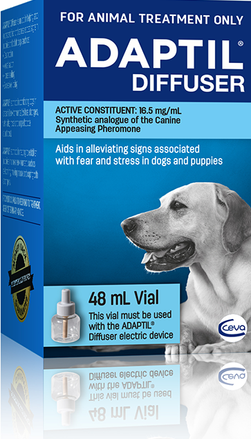 adaptil is a pheromone that helps dogs to relax when scared and anxious