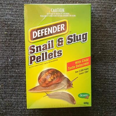 Box of Defender snail and slug pellets